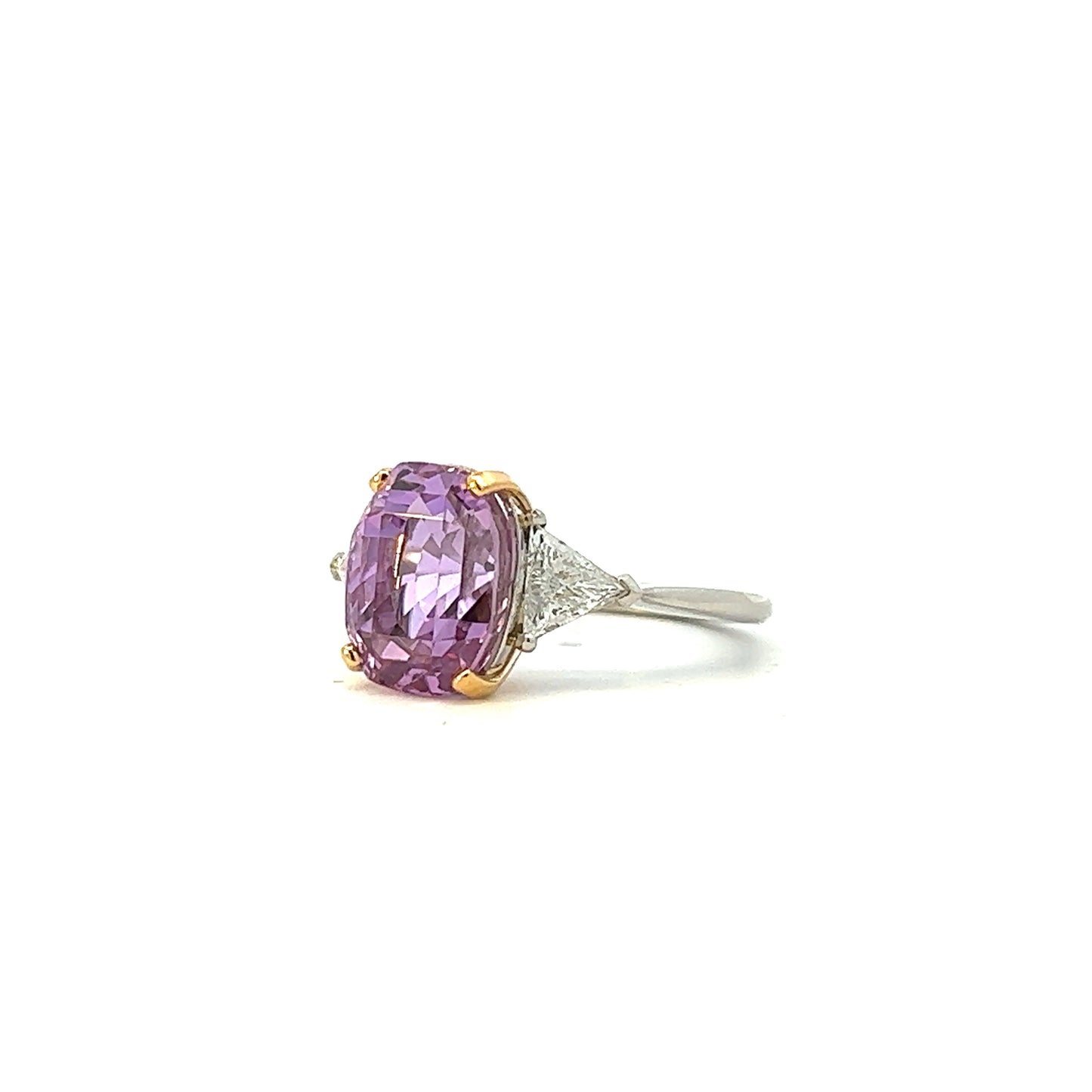 Certificated 7.49 Carats Natural Pink Sapphire & Diamond Platinum Ring