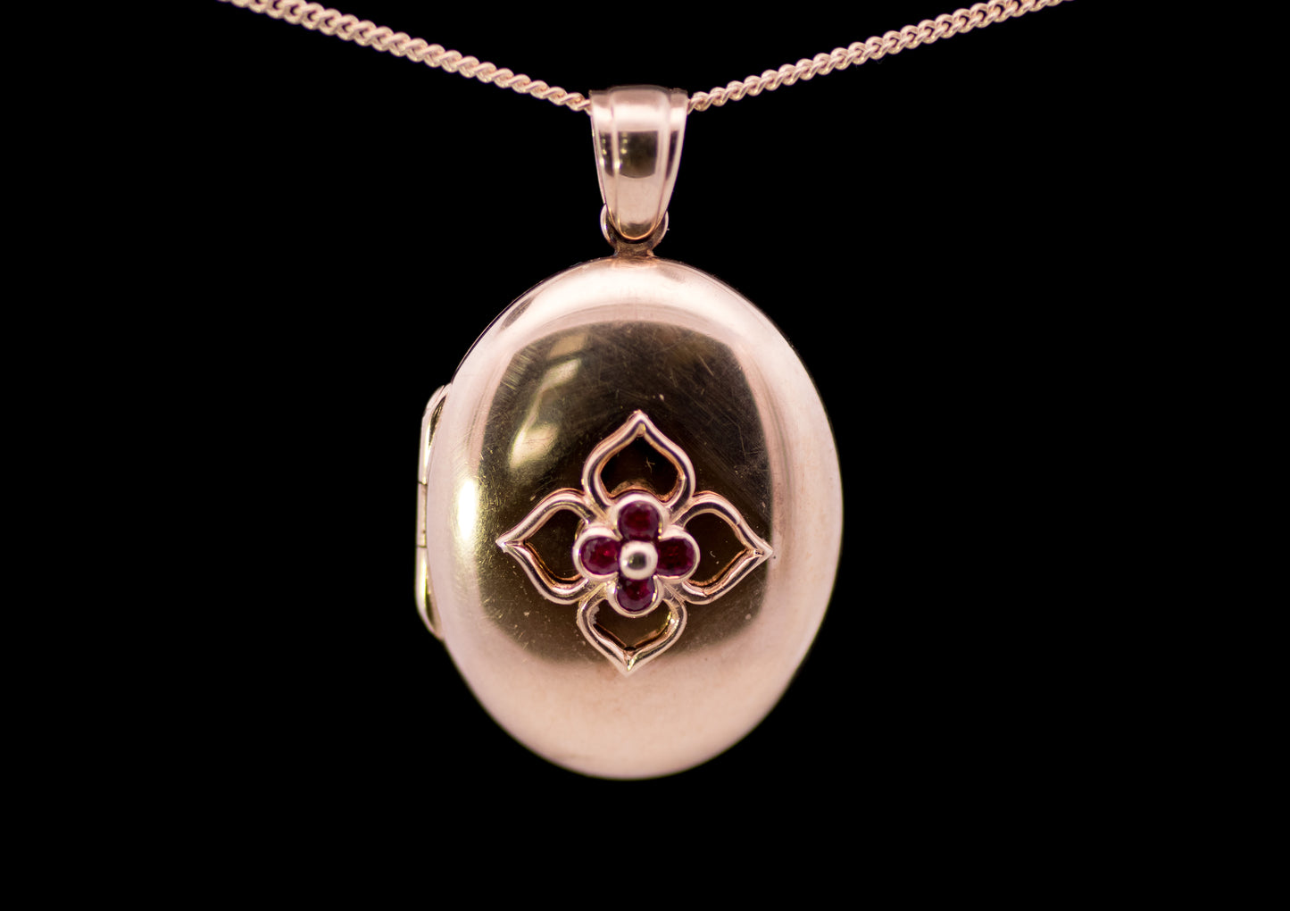 Superb Quality 9ct Gold, Ruby Set Locket. Charles Green & Sons.  Birmingham 1994
