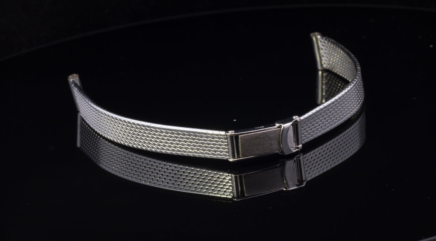 Ladies 9ct White Gold Art Deco Watch Strap / Bracelet. New Old Stock. Never Fitted. Hallmarked.