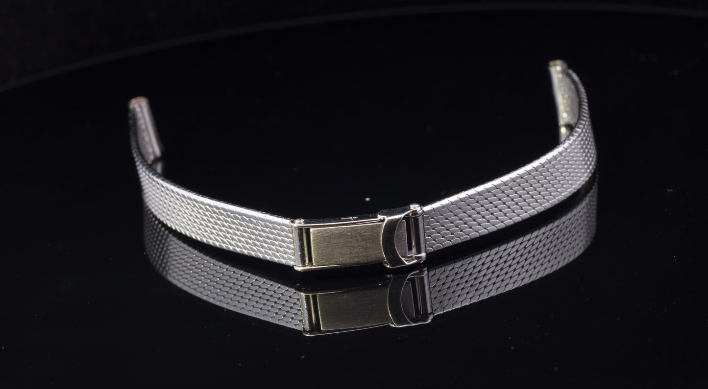 Ladies 9ct White Gold Art Deco Watch Strap / Bracelet. New Old Stock. Never Fitted. Hallmarked.