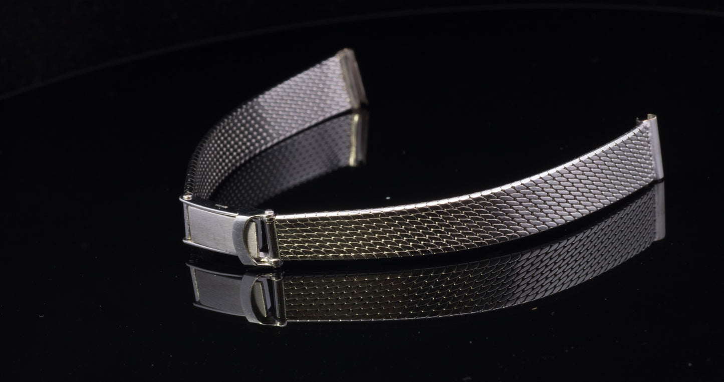 Ladies 9ct White Gold Art Deco Watch Strap / Bracelet. New Old Stock. Never Fitted. Hallmarked.