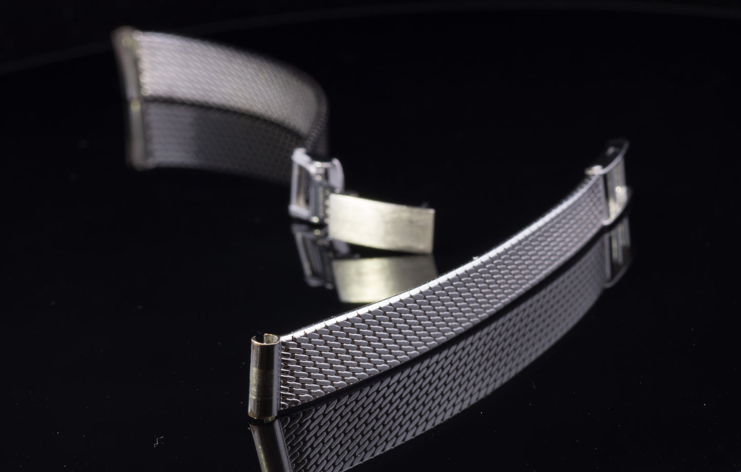Ladies 9ct White Gold Art Deco Watch Strap / Bracelet. New Old Stock. Never Fitted. Hallmarked.