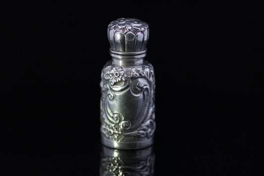 Antique Silver Victorian Scent Bottle. Exquisite Example 1876.