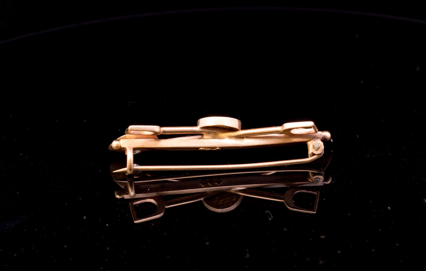 Antique 15ct Gold Prospectors Brooch / Gold Rush Brooch.  Old European Cut Diamond.