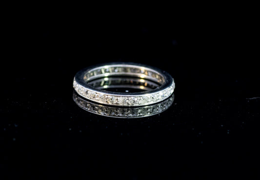 Antique 18ct and Platinum Old Cut Mine Cut Diamond Full Eternity Ring.