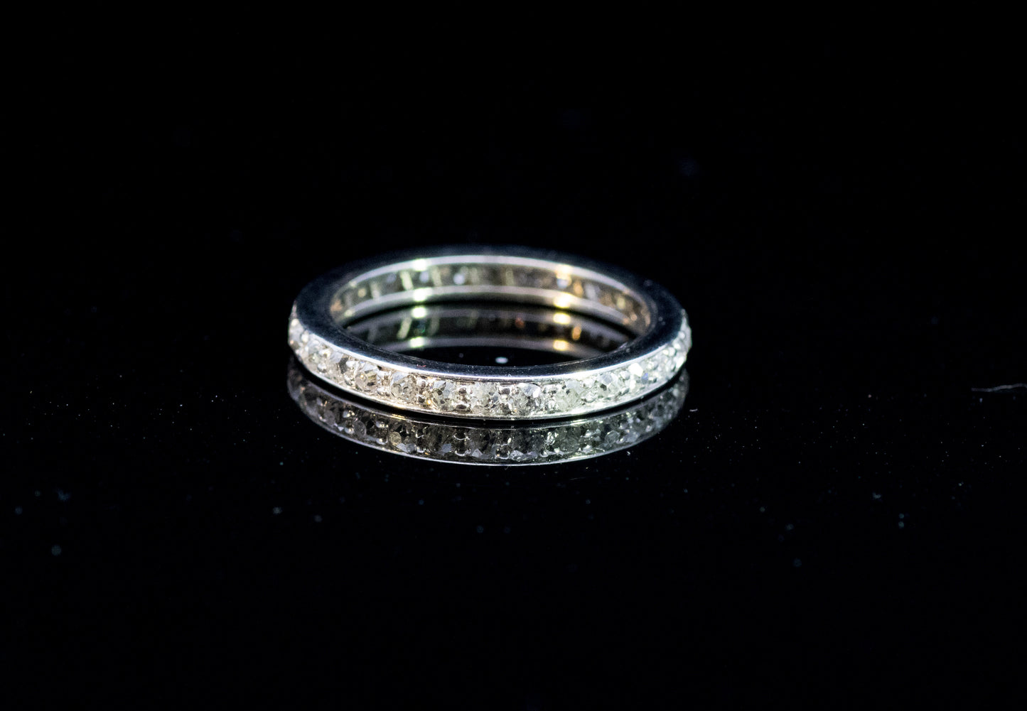 Antique 18ct and Platinum Old Cut Mine Cut Diamond Full Eternity Ring.