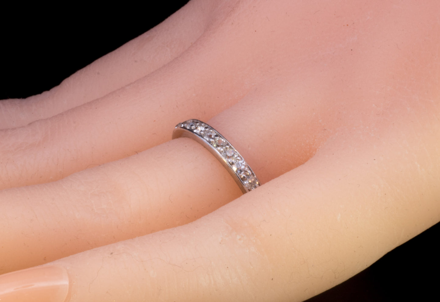 Antique 18ct and Platinum Old Cut Mine Cut Diamond Full Eternity Ring.