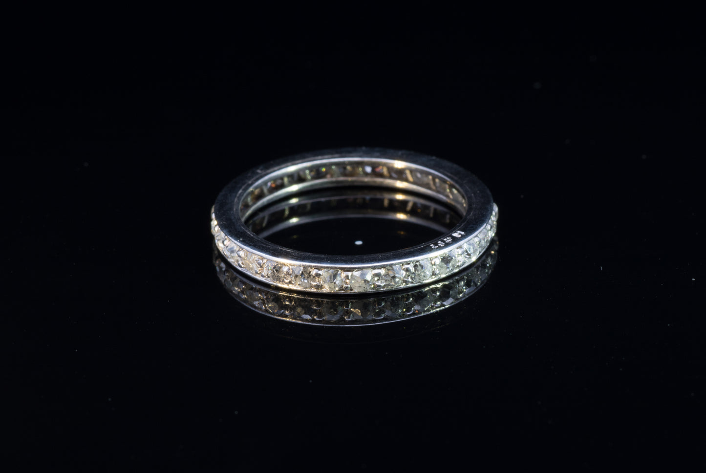 Antique 18ct and Platinum Old Cut Mine Cut Diamond Full Eternity Ring.