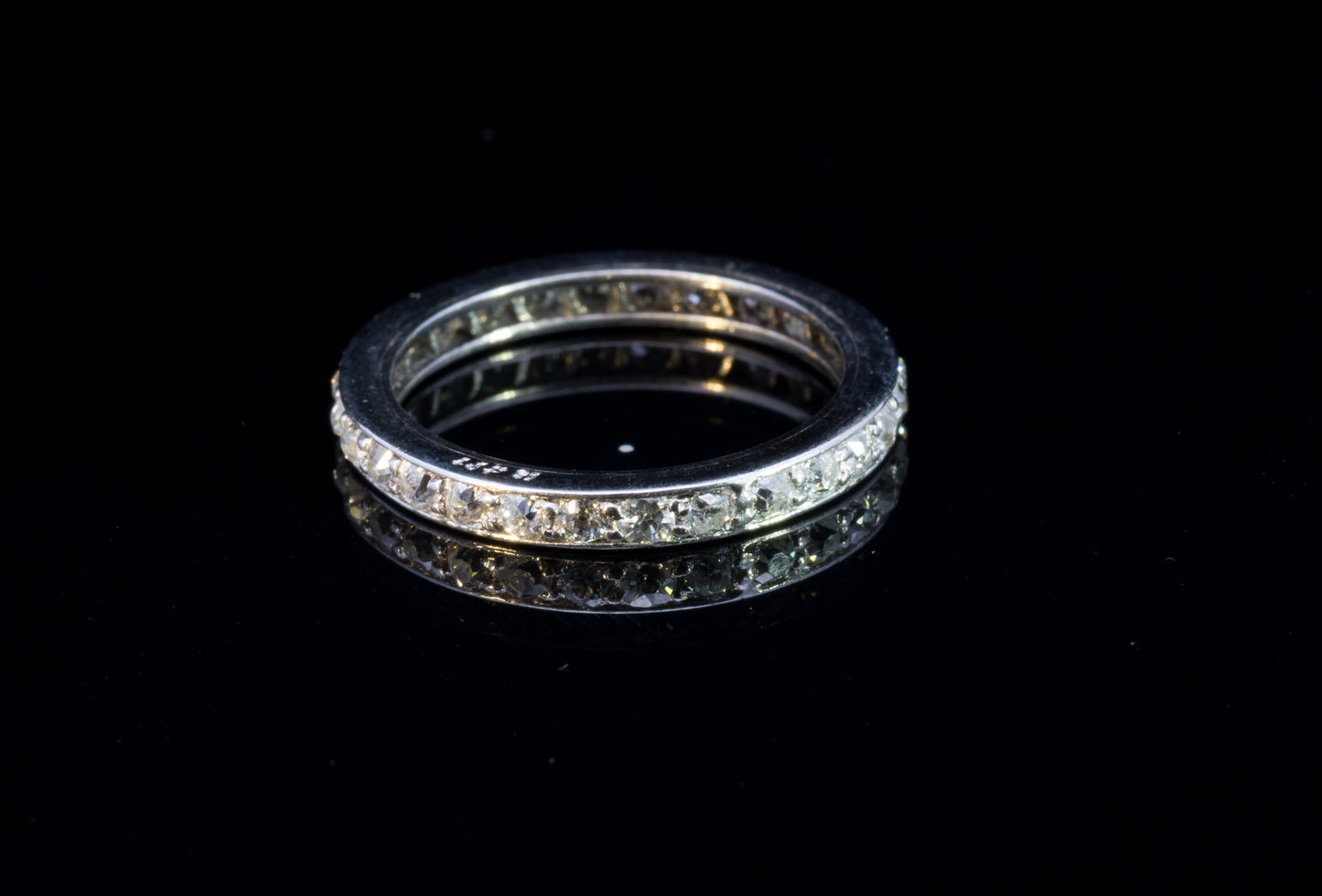 Antique 18ct and Platinum Old Cut Mine Cut Diamond Full Eternity Ring.