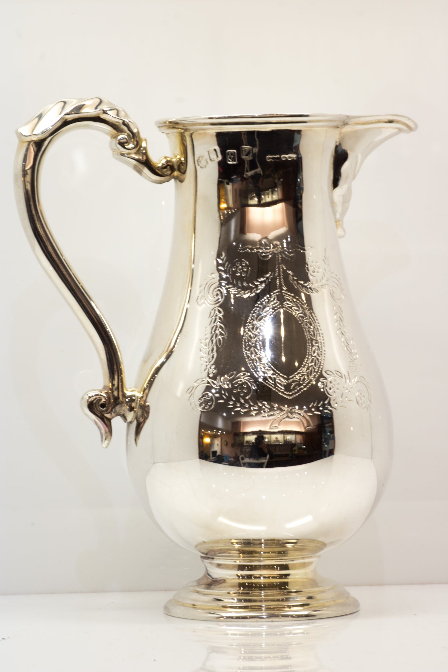 Beautiful Sterling Silver Wine / Claret. Jug Dublin 1967. Maker 'RISL' Royal Irish Silverware Limited.