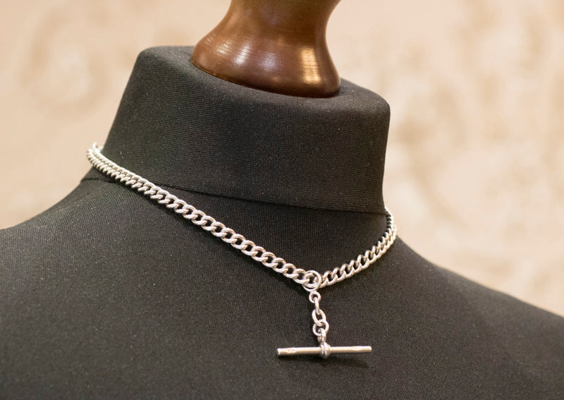 Antique Silver Double Albert Watch Chain. Birmingham 1894