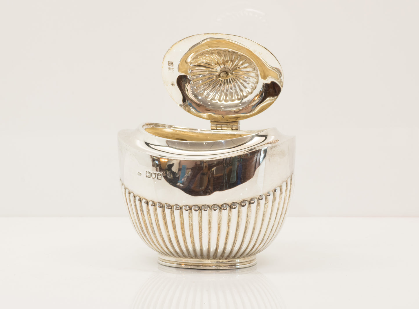 Antique Sterling Silver Tea Caddy.  London 1900. William Hutton & Sons Ltd