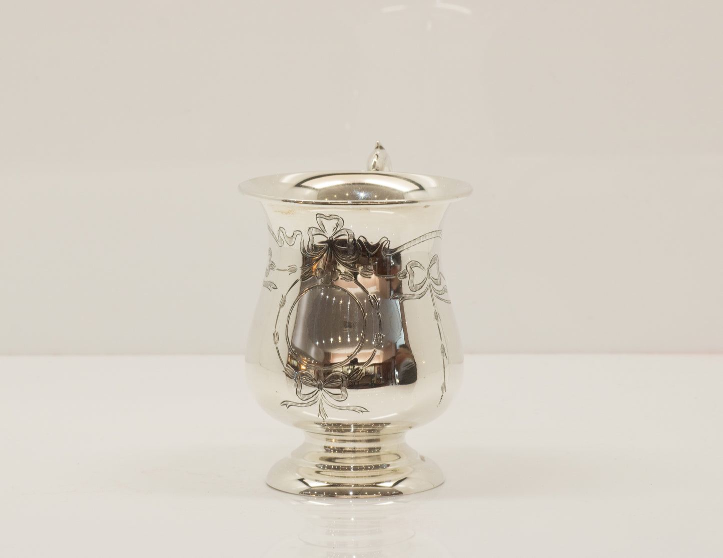 Pretty Antique Sterling Silver Christening Can Tankard Birmingham 1929. William Adams.