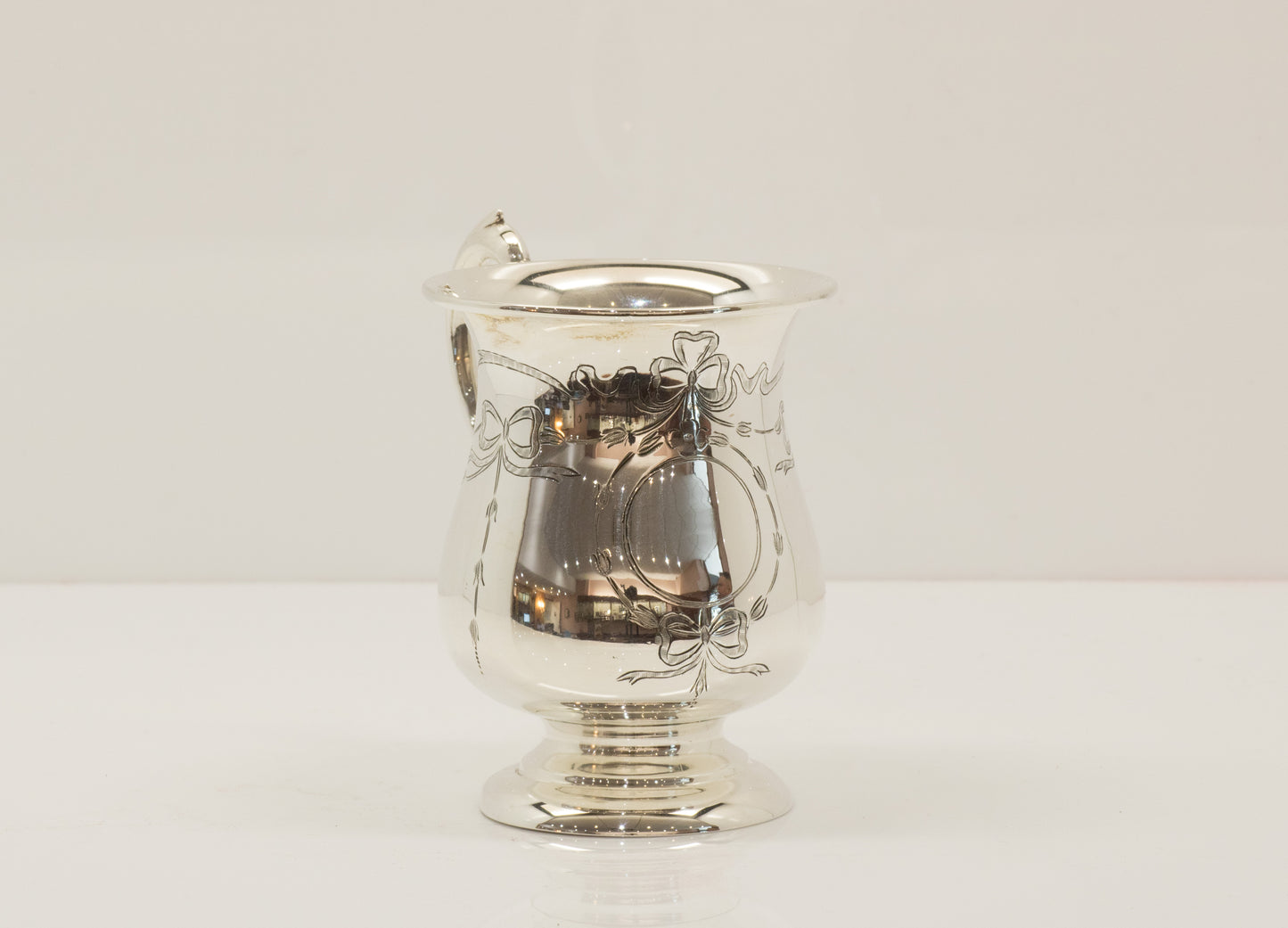 Pretty Antique Sterling Silver Christening Can Tankard Birmingham 1929. William Adams.
