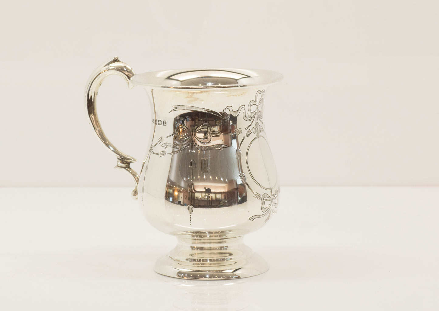 Pretty Antique Sterling Silver Christening Can Tankard Birmingham 1929. William Adams.