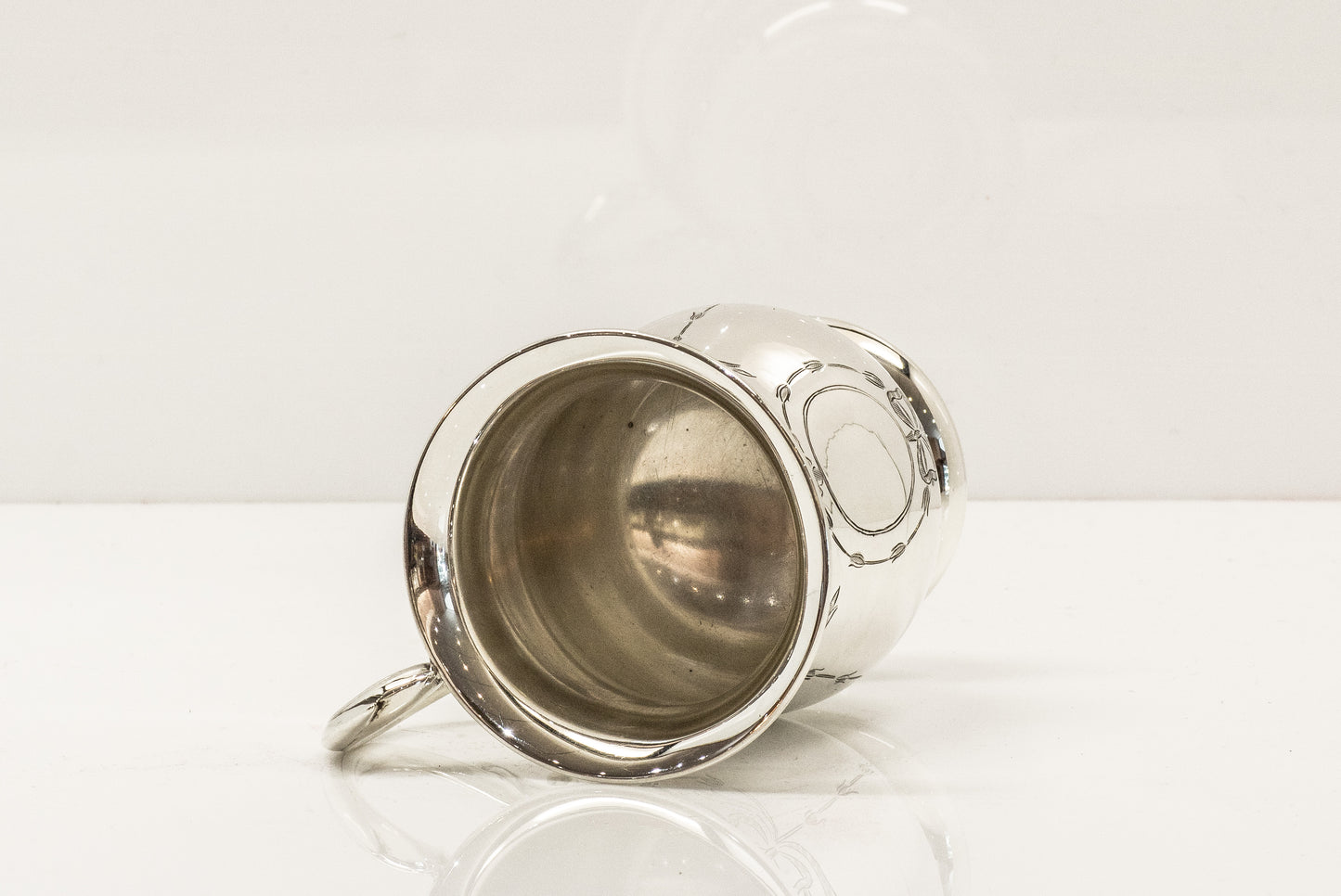 Pretty Antique Sterling Silver Christening Can Tankard Birmingham 1929. William Adams.
