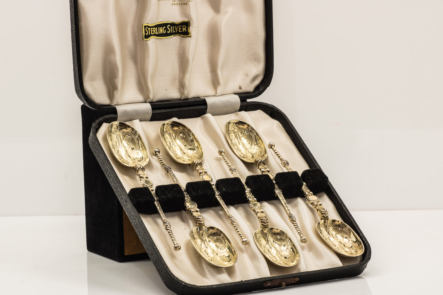Antique Sterling Silver Set of 6 Anointing Spoons London 1900