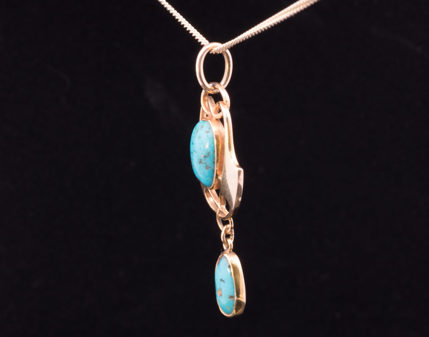 Antique 15ct Gold, Turquoise Murrle Bennet Pendant. Arts and Crafts. Circa 1900.