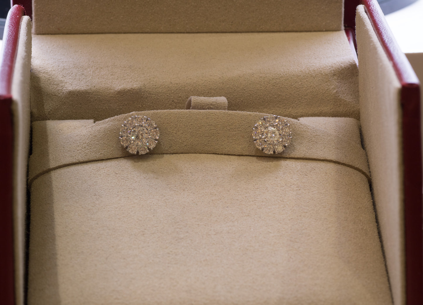 Magnificent Roberto Coin Diamond Cluster Earrings. 2.34 Carats.  18ct White Gold.