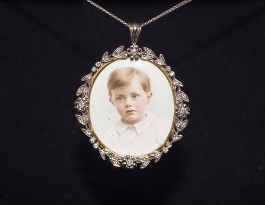Beautiful Antique 18ct Gold and Diamond Picture Locket. French. C.1910