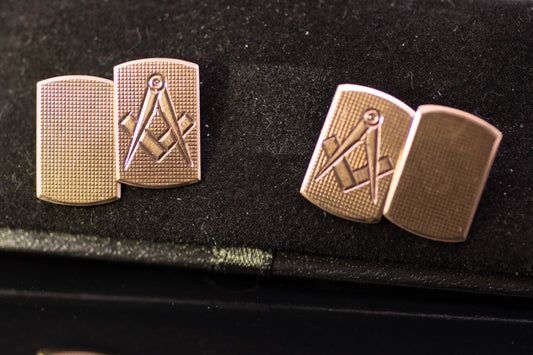 Vintage 9ct Gold Masonic Cufflinks. Assayed in London 1959.