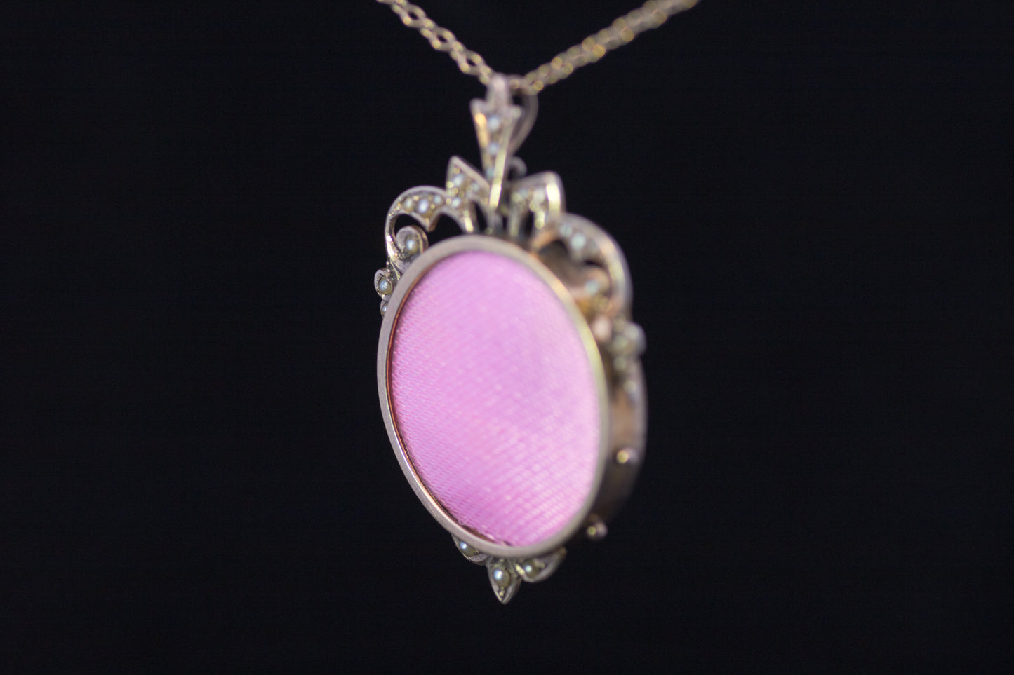 Antique 9ct Gold and Natural Split Pearl Double Picture Locket. English Circa 1900