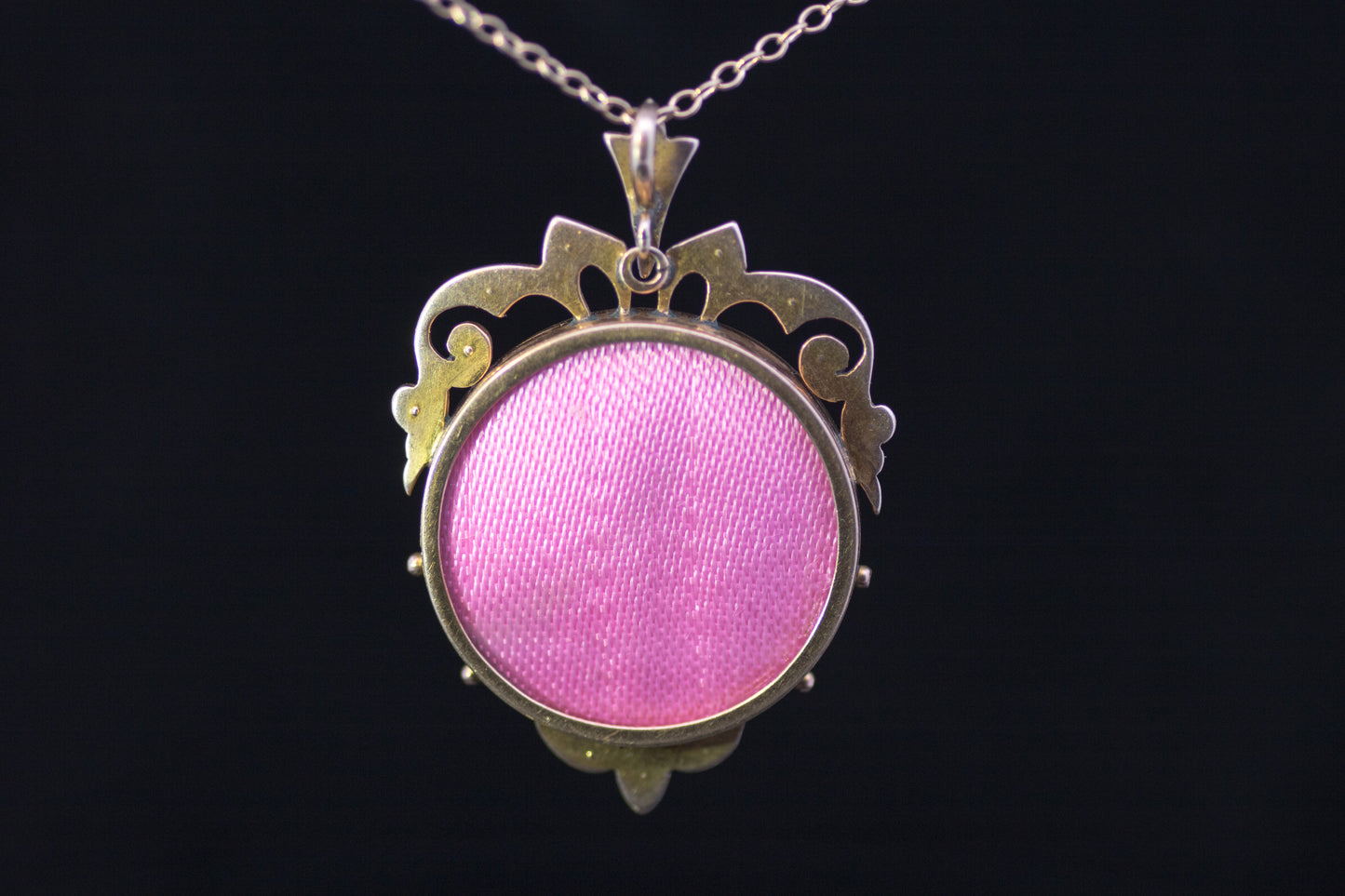 Antique 9ct Gold and Natural Split Pearl Double Picture Locket. English Circa 1900