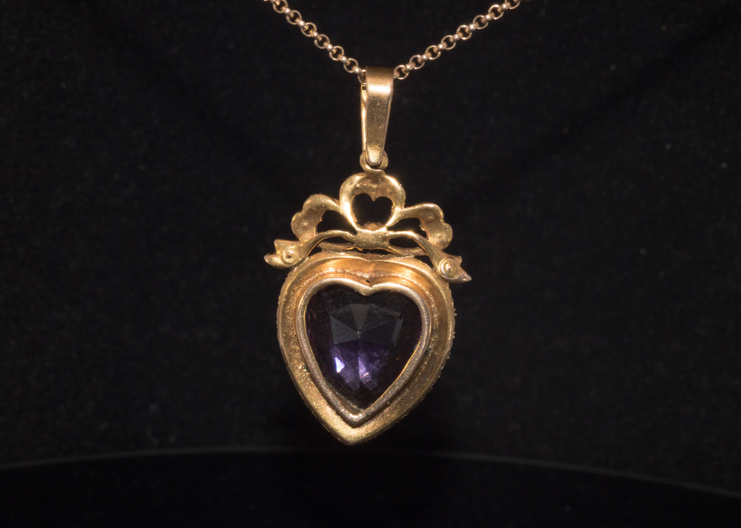 Antique Edwardian 9ct Amethyst and Natural Split Pearl Pendant