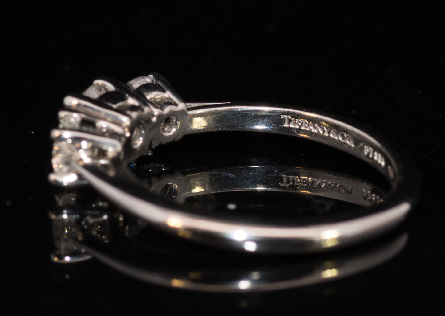 Tiffany & Co. Stunning Platinum 3 Stone Diamond Trilogy Ring. Certificated. 1.26 Carats.