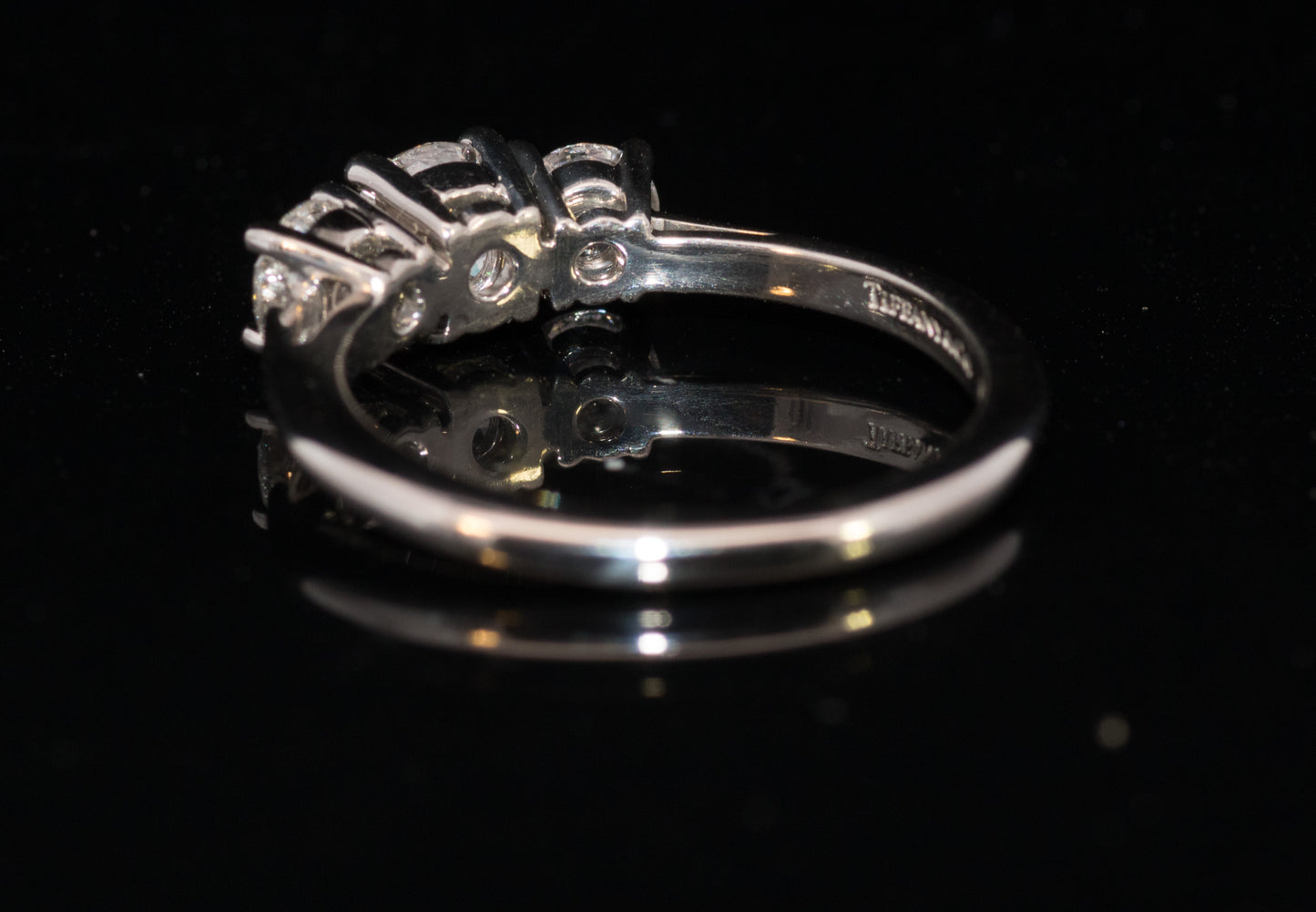Tiffany & Co. Stunning Platinum 3 Stone Diamond Trilogy Ring. Certificated. 1.26 Carats.