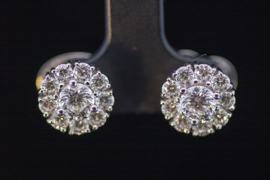 Magnificent Roberto Coin Diamond Cluster Earrings. 2.34 Carats.  18ct White Gold.