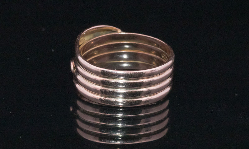 Antique 9ct Rose Gold and Diamond Snake Ring. Assayed in Chester 1919