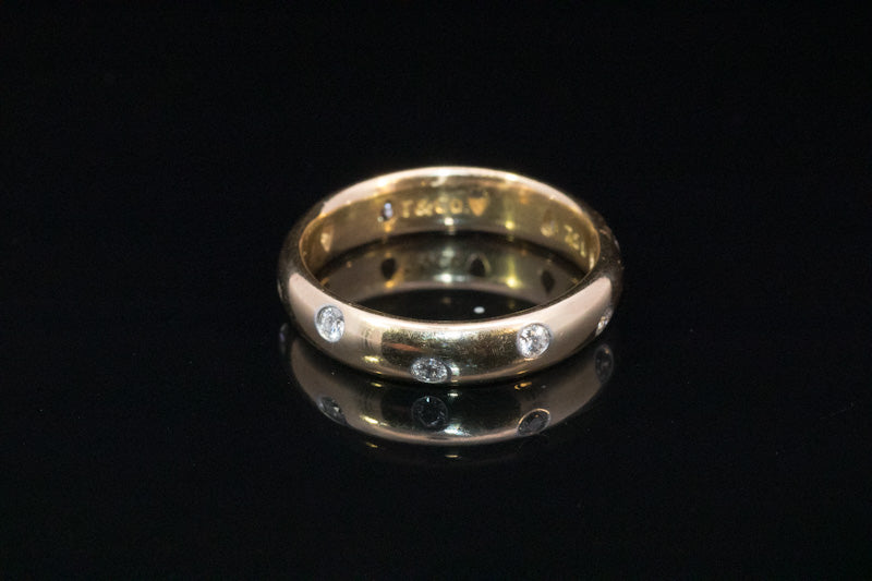 TIFFANY. Vintage 18ct and Platinum Tiffany & Co Diamond Etoile Ring. Box, Receipt.