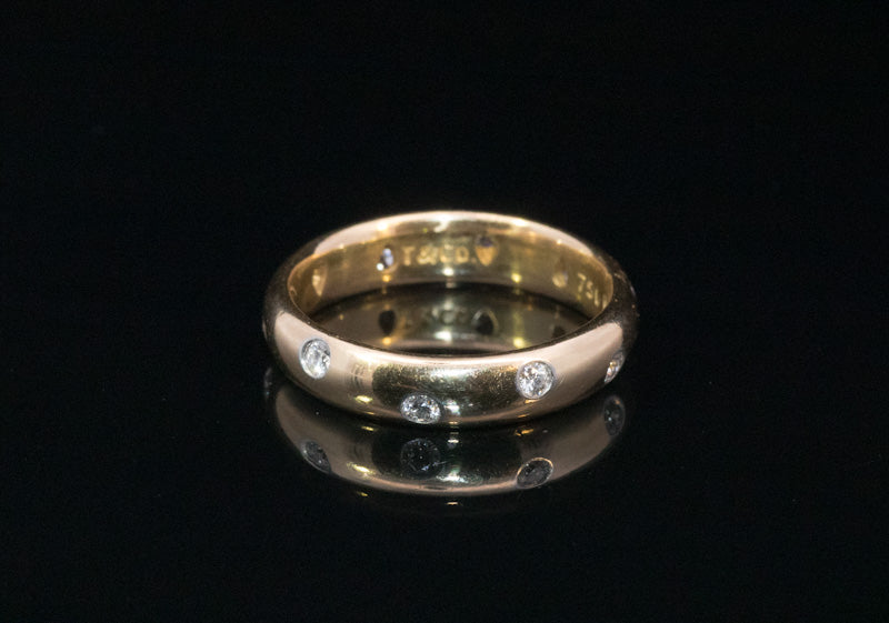 TIFFANY. Vintage 18ct and Platinum Tiffany & Co Diamond Etoile Ring. Box, Receipt.