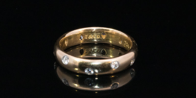 TIFFANY. Vintage 18ct and Platinum Tiffany & Co Diamond Etoile Ring. Box, Receipt.