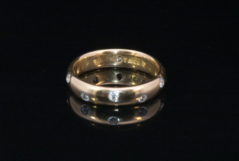 TIFFANY. Vintage 18ct and Platinum Tiffany & Co Diamond Etoile Ring. Box, Receipt.