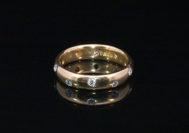 TIFFANY. Vintage 18ct and Platinum Tiffany & Co Diamond Etoile Ring. Box, Receipt.