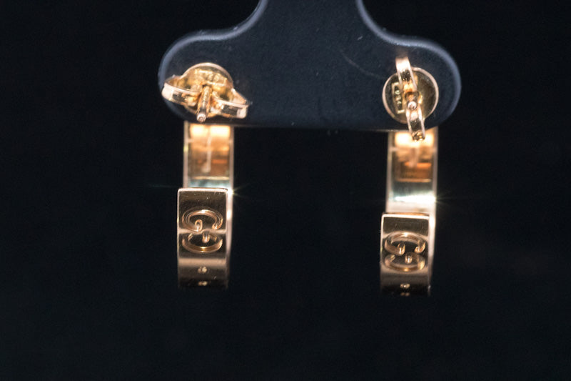 Genuine Gucci Icon 18k Yellow Gold Hoop Earrings. Immaculate Condition.
