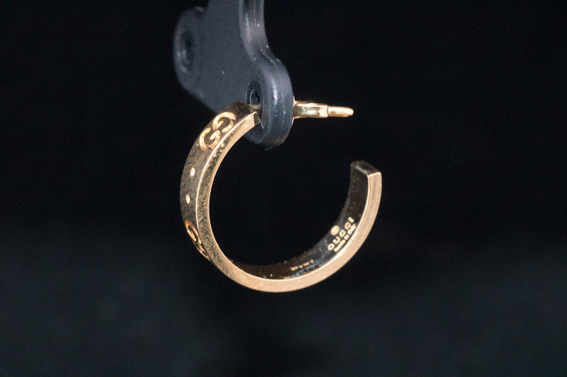 Genuine Gucci Icon 18k Yellow Gold Hoop Earrings. Immaculate Condition.