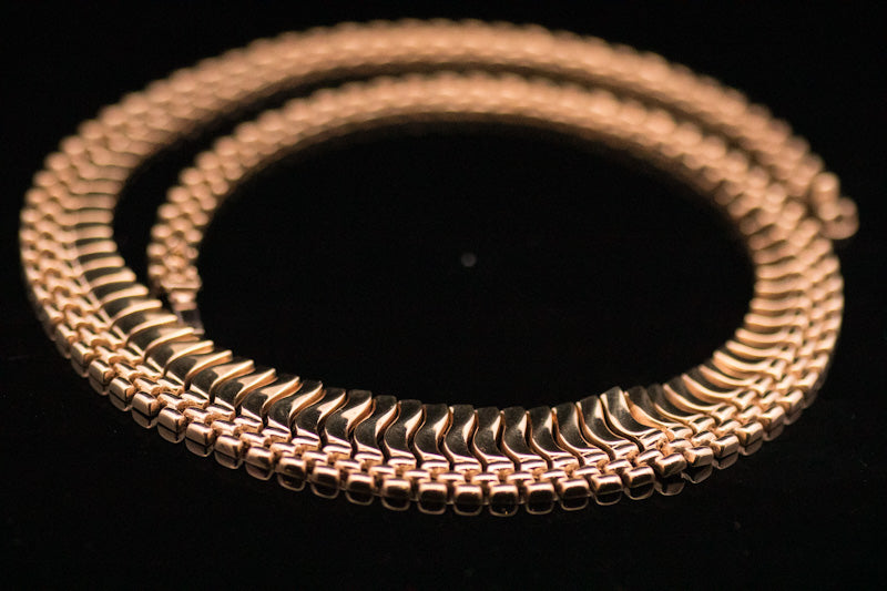 Vintage 9ct Gold Cleopatra or Fringe Collarette. Assayed in 1991.