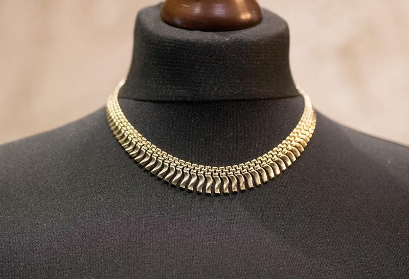 Vintage 9ct Gold Cleopatra or Fringe Collarette. Assayed in 1991.
