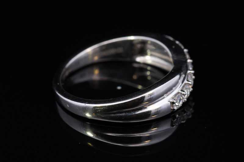 Pre-Loved Certified Natural Diamond Crossover Half Eternity Platinum Ring. 0.28 Carats.