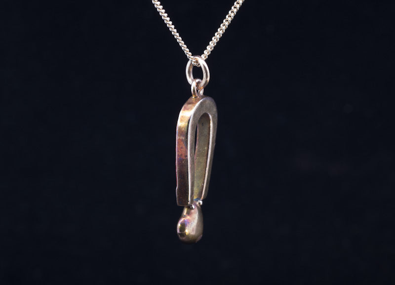 Rare Antique 9ct Gold, Enamel and Natural Split Pearl Heart & Magnet Pendant.