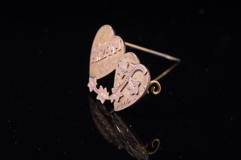 Antique 9ct 'Mizpah' Brooch. Edwardian Circa 1900s. Late Victorian, Early Edwardian.