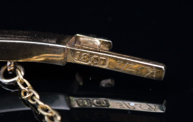 Superb Antique Sapphire and Diamond 18ct Gold Hinged Bangle C.1900. Original Case.