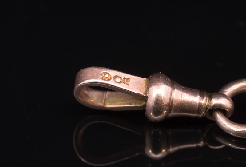 Antique 9ct Gold Guard Chain. Full Opera Length. Attractive Faceted Link. 52 Inches.  C1890
