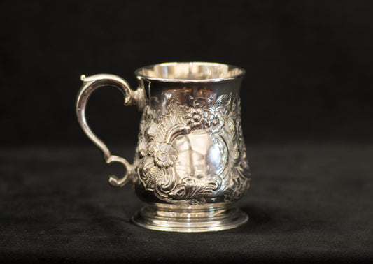 Silver Tankard. London 1755. George II. Richard Gurney & Thomas Cook. Half Pint. Christening Can.