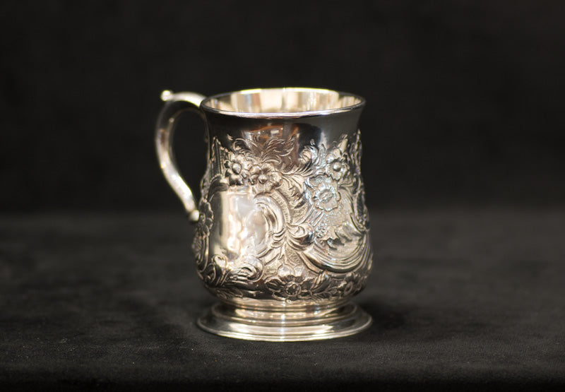 Silver Tankard. London 1755. George II. Richard Gurney & Thomas Cook. Half Pint. Christening Can.