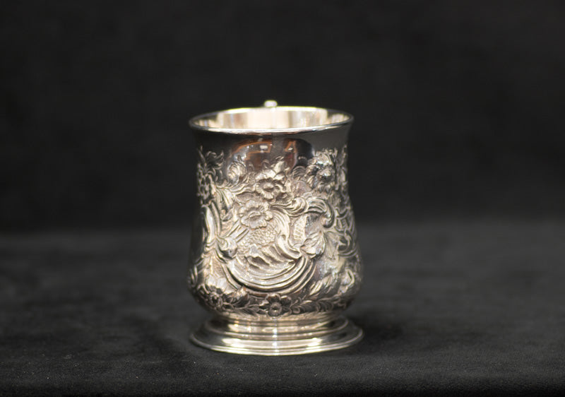 Silver Tankard. London 1755. George II. Richard Gurney & Thomas Cook. Half Pint. Christening Can.