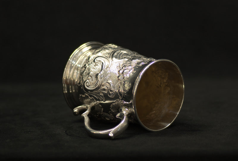 Silver Tankard. London 1755. George II. Richard Gurney & Thomas Cook. Half Pint. Christening Can.